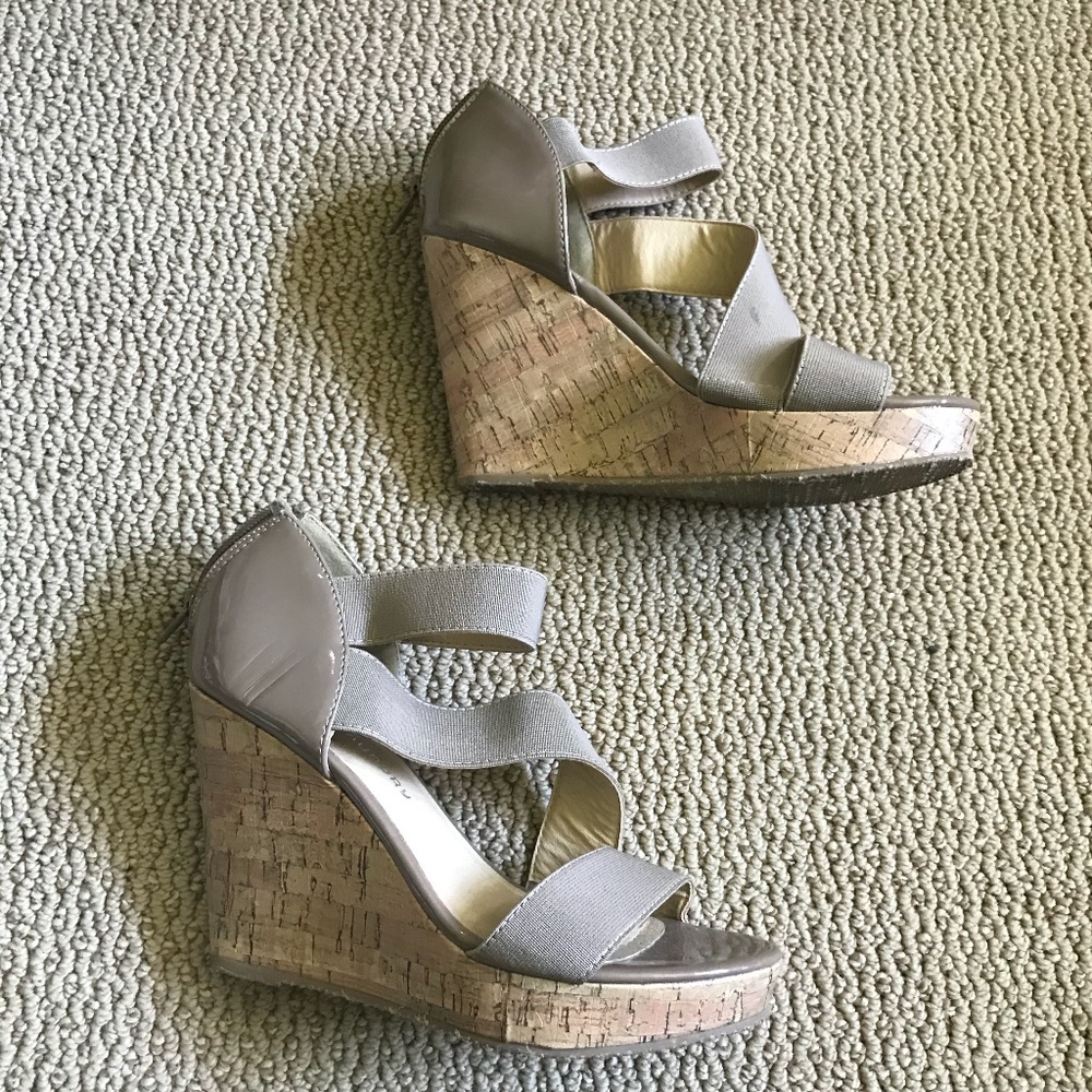 Chinese Laundry Nude Wedges with Straps